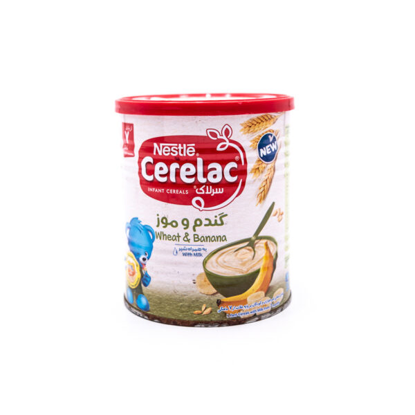 سرلاک گندم و موز به همراه شیر نستله Nestle Cerelac