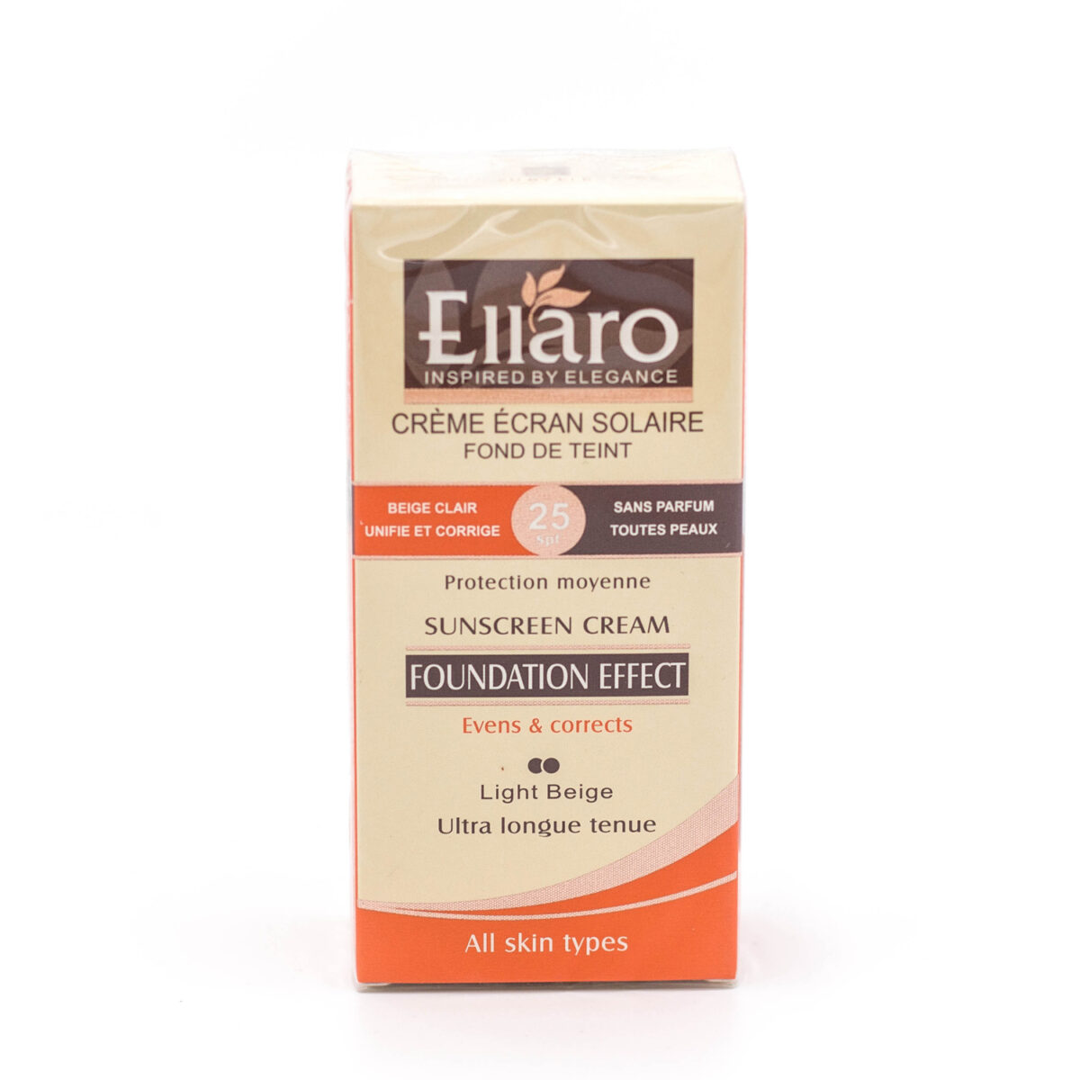 کرم ضد آفتاب Ellaro الارو سری Foundation Effect با SPF 30 مناسب پوست چرب و جوش دار ۴۰ میلی لیتری
