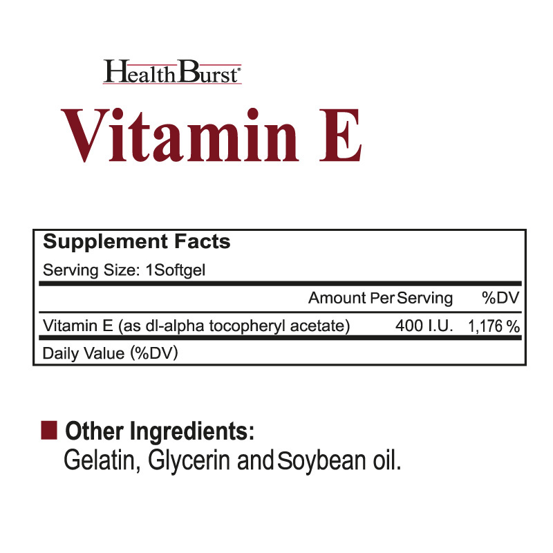 کپسول ژلاتینی ویتامین E 400 IU هلث برست Health Burst Vitamin E 400 IU
