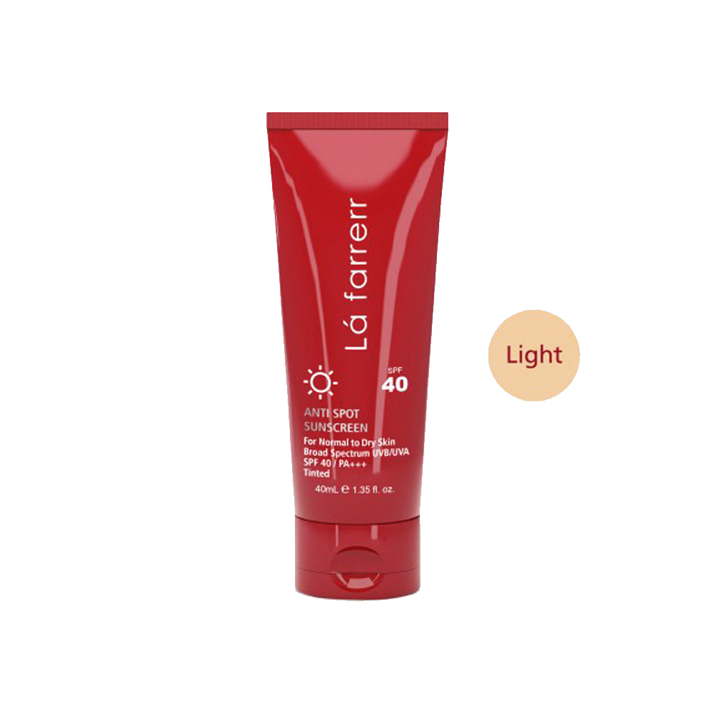 کرم ضد آفتاب و ضد لک رنگی مخصوص پوست های خشک و معمولی رنگ روشن SPF40 لافارر Lafarrerr