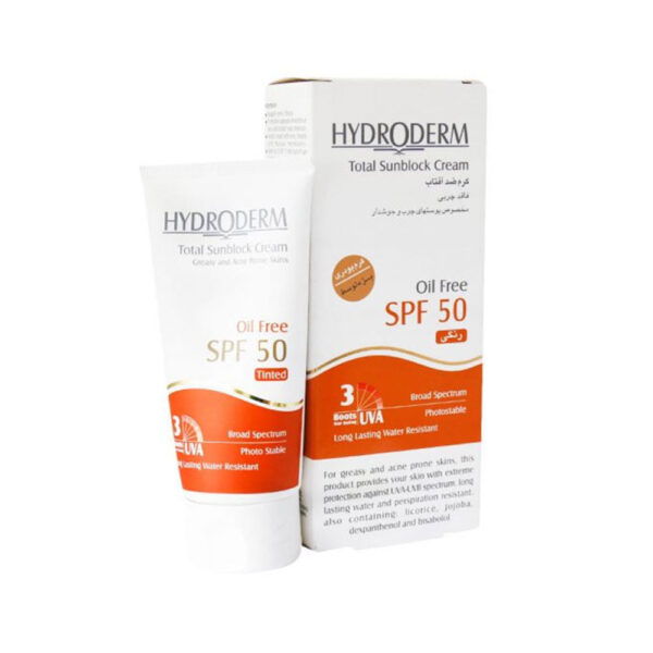کرم ضد آفتاب رنگی فاقد چربی SPF50 هیدرودرم HYDRODERM