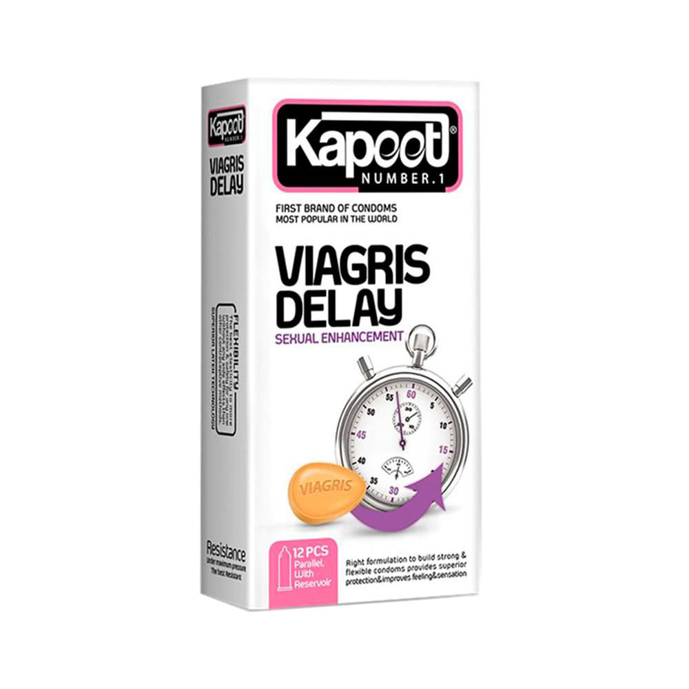 کاندوم تاخیری و بزرگ کننده لارگو کاپوت (بسته 12 عددی) Kapoot VIAGRIS Delay