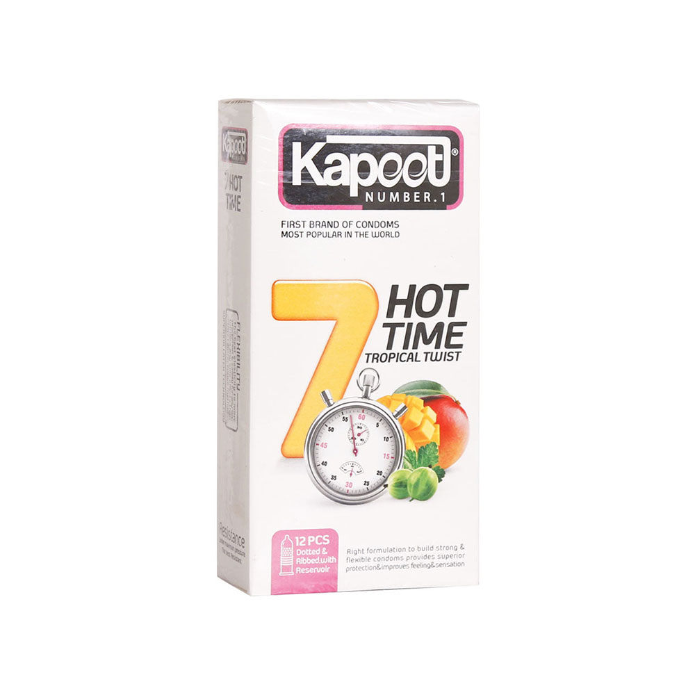 کاندوم تاخیری یک ساعته 7 کاره کاپوت (بسته 12 عددی) Kapoot HOT time