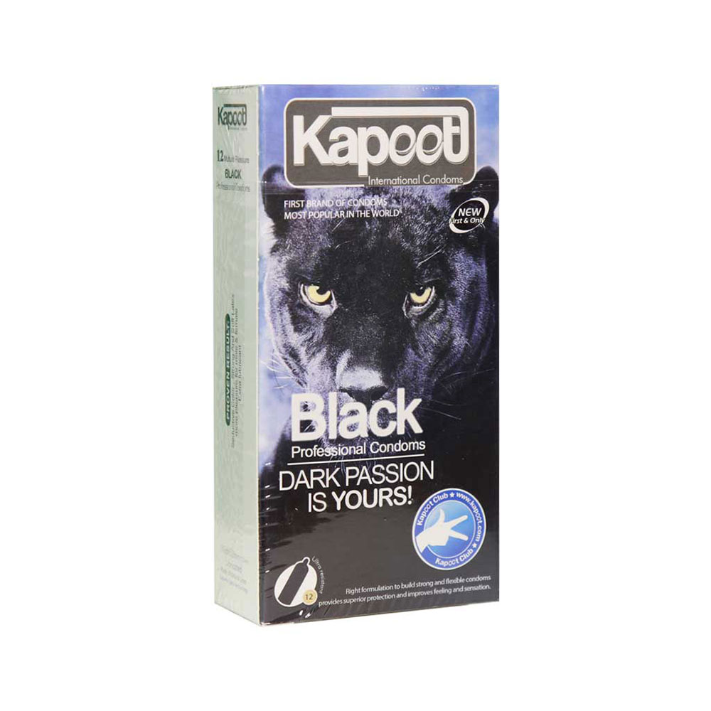 کاندوم مشکی کاپوت (بسته 12 عددی) Kapoot BLACK